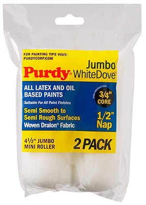 140624013 4.5 X 0.5 In. White Dove Jumbo Mini Roller Cover - 2 Pack
