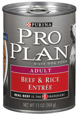 Purina 02775 Proplan Beef & Rice Ground Dog Food - 13 Oz.