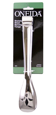 54212 9 In. Polished Stainless Steel Serving Tongs