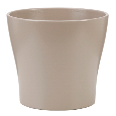 52743 6.25 In. Taupe Round Ceramic Indoor Planter