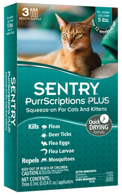 01980 Cat Flea & Tick Squeeze On For Cats Under, 5 Lbs.