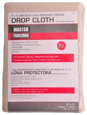 85355 5 X 5 Ft. Poly Backed Canvas Dropcloth