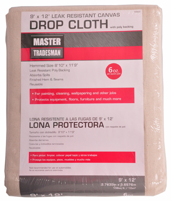 85321 9 X 12 Ft. Poly Backed Canvas Dropcloth
