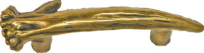 Sl-681441 Right Antler Cabinet Pull, Antique Brass