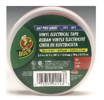 04143 0.75 In. X 66 Ft. Red Vinyl Electrical Tape