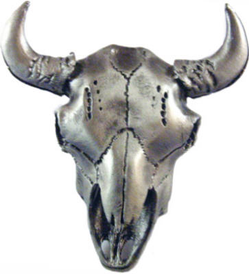 Sl-681185 Buffalo Skull Cabinet Knob, Pewter