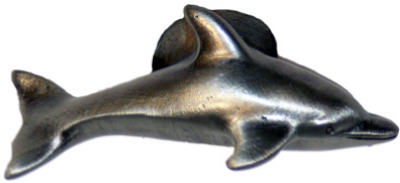 Sl-681235 Left Dolphin Cabinet Knob, Pewter