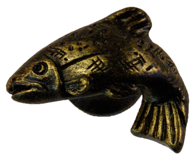Sl-681368 Right Fish Cabinet Knob, Bronzed Black
