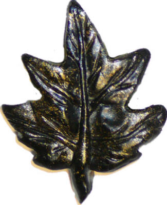 Sl-681213 Maple Leaf Cabinet Knob, Bronzed Black
