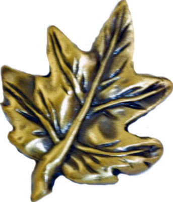 Sl-681320 Maple Leaf Cabinet Knob, Antique Brass