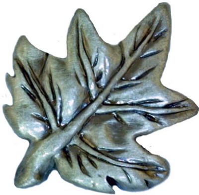 Sl-681321 Maple Leaf Cabinet Knob, Pewter
