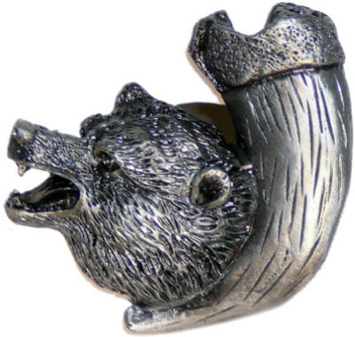 Sl-681266 Right Bear With Claw Cabinet Knob, Pewter