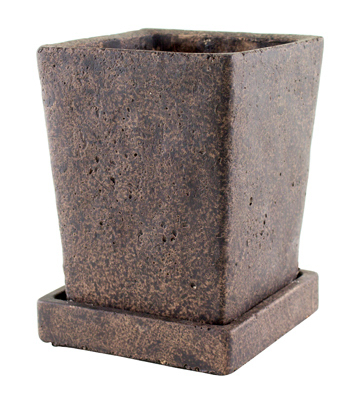 7910-04-902 5 In. Brown Weather Square Planter