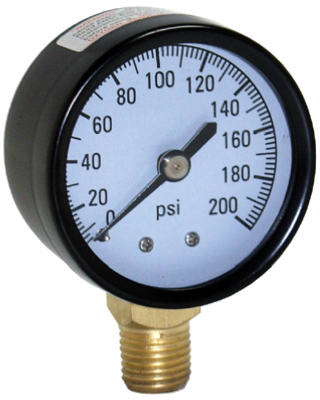 M1002-4l 100 Lbs. Pressure Gauge, 0.25 In. Bottom Mount In A Stainless Steel Case