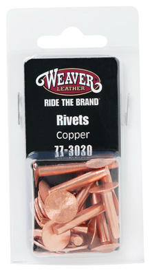 77-3020 Copper Rivets & Burrs, 12 Pieces