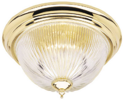 66464 11.25 In. Single Light Flush Mount Ceiling Fixture - Polished Brass Finish