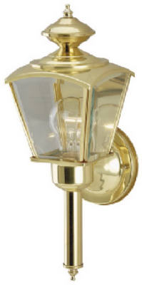 66964 Single Light Coach Wall Lantern With Tail - Polished Brass Finish