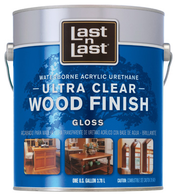 Absolute Coatings 13001 Gloss Clear Waterborne Wood Finish 1 Gallon - Pack Of 2 Stain Stain