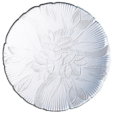 J0169 7.5 In. Embossed Floral Leaf Design Dessert Plate, Pack Of 12