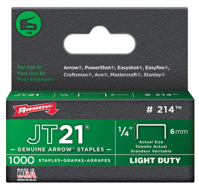 214 Flat Crown Light Duty Staples - 0.25 In., Pack Of 5