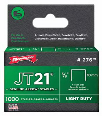 276 Flat Crown Light Duty Staples - 0.38 In., Pack Of 5