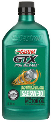 06440 1 Quart, Castrol 5w30 Gtx High Mileage Motor Oil, Pack Of 6