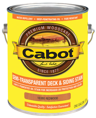 Cabot Samuel 16380-07 Gallon Redwood Semi-transparent Deck & Siding Stain - Pack Of 4
