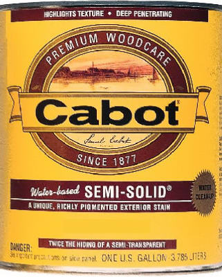 Cabot Samuel 1107-07 Gallon Deep Base Exterior, Semi Solid Water Based Siding Stain - Pack Of 4