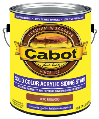 Cabot Samuel 0880-07 Gallon Redwood Voc Solid Color Acrylic Siding Stain - Pack Of 4
