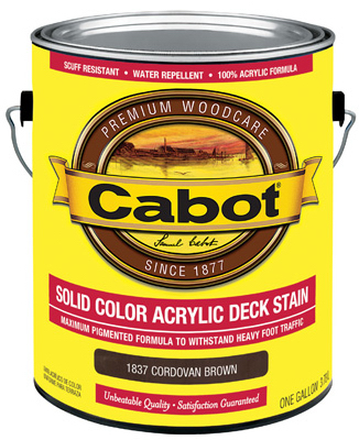 Cabot Samuel 1837-07 Gallon Cordovan Brown Solid Color Acrylic Deck Stain - Pack Of 4