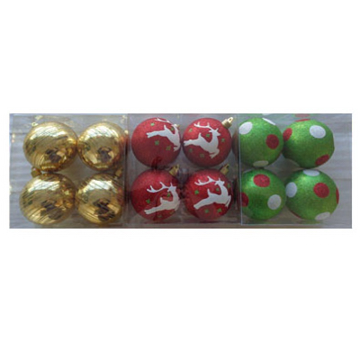Tv510015a 3.94 In. Decorated Shatterproof Ornaments - 4 Pack, Pack Of 12