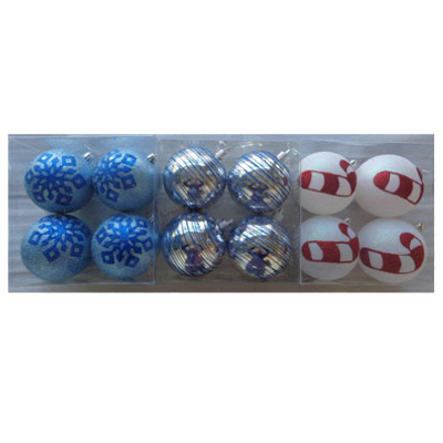 Tv510029a 3.94 In. Decorated Shatterproof Ornaments - 4 Pack, Pack Of 12