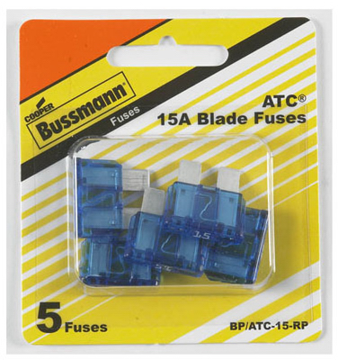 Bp-atc-15-rp 15a 32vdc Fast Acting Blade Auto Fuse - 5 Pack, Pack Of 5