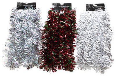 139012-5006cc 12 Ft. Flipped Out Tinsel Garland, Assorted - Pack Of 12