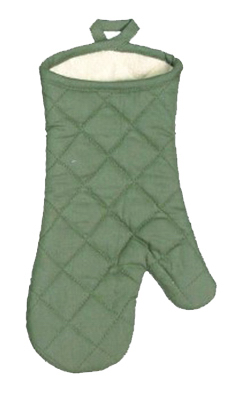 J & M Home Fashions 7374 13.5 X 6.5 In. Leaf Green Oven Mitt - Pack Of 3