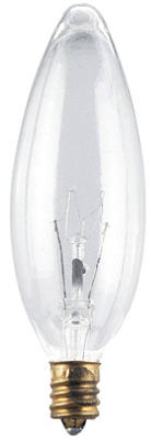 70930 25 Watts Clear Chandelier Tpedo Light Bulb, Pack Of 10