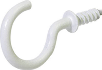 122236 6 Pack, 0.88 In. White Vinyl Covered Cup Hook - Pack Of 10
