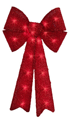 67379 12 X 24 In. Red Tinsel Bow - Pack Of 6