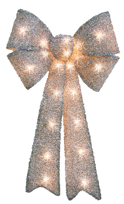 67380 12 X 24 In. Silver Tinsel Bow - Pack Of 6