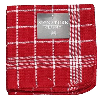 J & M Home Fashions 7475 13 X 13 In. Red 100 Percentage Cotton Dish Cloths - 4 Pack, Pack Of 3