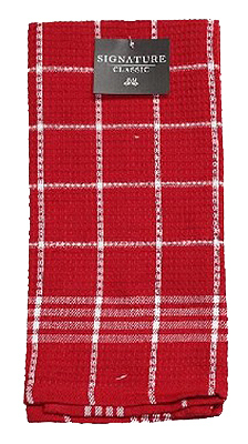 J & M Home Fashions 7474 18 X 25 In. Red 100 Percentage Cotton Color Kitchen Towels - 2 Pack, Pack Of 3