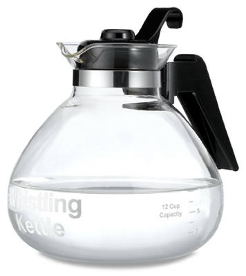 Wk112 Glass Stove Top Whistling Kettle, 12 Cup, Pack Of 4