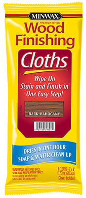 308240000 Mahogany Wood Stain Cloth, Pack Of 6