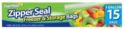 Personal Care 92795-7 Freezer Bag With Zipper Seal - 15 Count, Pack Of 24