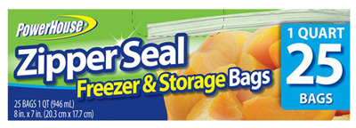 Personal Care 92794-0 Freezer Bag With Zipper Seal - 25 Count, Pack Of 24