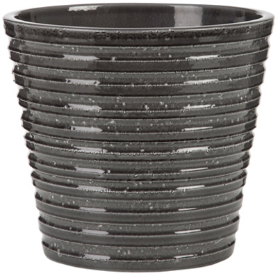 55685 5 In. Glass Gray Round Ceramic Indoor Planter, Pack Of 6