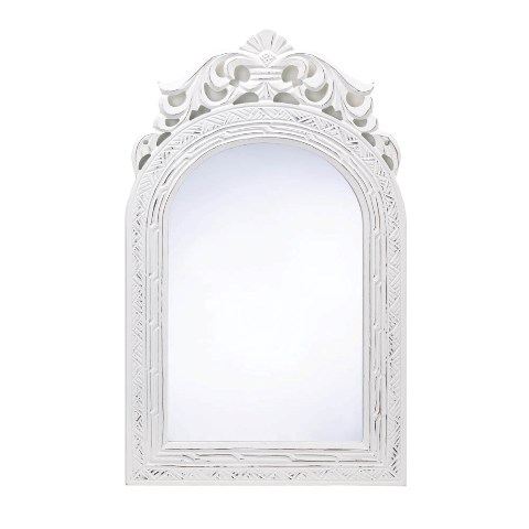 Distressed White Framed Wall Mirror
