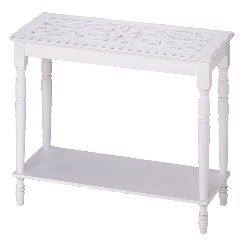34709 White Wood Console Table