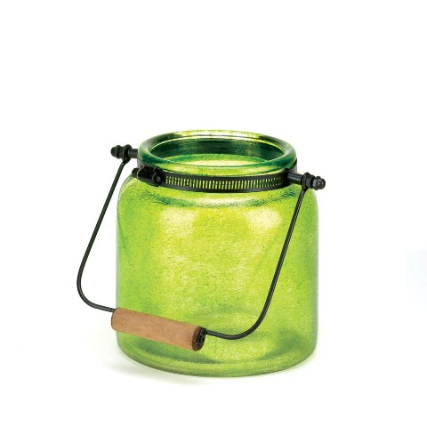 10016683 Green Jar Candle Lantern