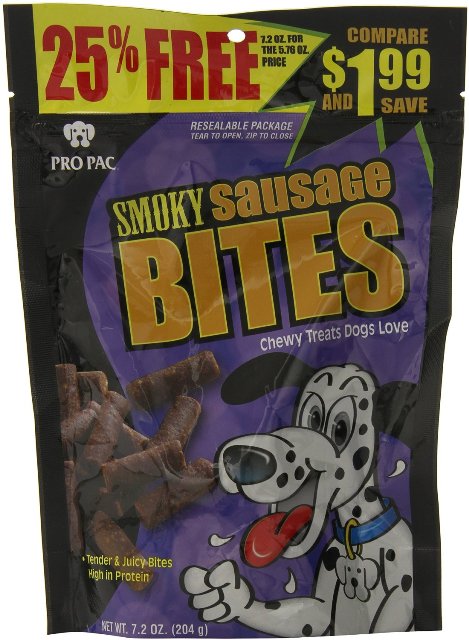 Propac 1710502 Smoky Sausage Bites Dog Treat - 7.2 Oz.